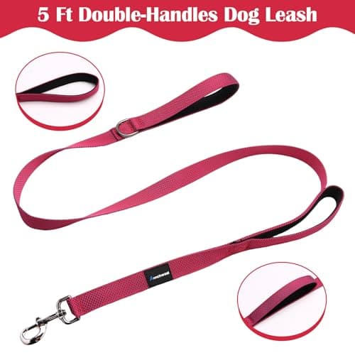 Annchwool No Pull Dog Harness with Front Clip and Easy Control Handle-Belly & Chest Adjustable Dog Harness and Leash Set for Medium Large Dogs-Heavy Duty Vest Harnesses Easy for Walking(Red,L) - Thumbnail 3