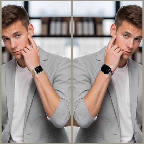 Magnetic Clasp Watch Bands for Women and Men, Compatible with Apple Watch Bands 38mm 40mm 41mm 42mm 44mm 45mm 46mm 49mm, for iWatch Bands Ultra/Ultra 2 SE Series 10 9 8 7 6 5 4 3 2 1, Stainless Steel & Nylon - Thumbnail 5