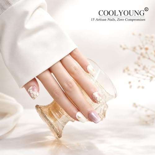 Handmade Nails Short Acrylic Press On Nails Women Gifts Press On Nails 3D Cat Eye Pink Nails COOLYOUNG Fake Nails, COOLYOUNG 15 PCS, Size L - Thumbnail 4