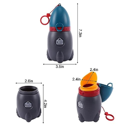 DIJIAMEIYA Portable Potty for Kids – Leak-Proof Rocket Travel Urinal for Boys & Girls, Lightweight Road Trip Essential for Car, Camping, Potty Training, Easy-Clean Reusable Pot(Deep Blue) - Thumbnail 5