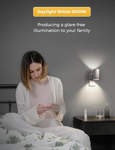 L LOHAS LED Bright Night Light, Night Lights Plug into Wall, Daylight White, Dimmable Nightlight Plug in White Shade, Light Sensor, Decorative LED Nightlights for Hallway Bathroom Kitchen, 2 Pack - Thumbnail 5