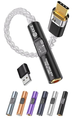 2026 Latest USB C DAC Audio Adapter with Headphone Amplifier, USB C to 3.5mm Audio Adapter for Wired Headphones, Hi-Res Type C DAC Compatible with iPhone 15, Android, Laptop & Tablet (DAC black) - Image 1