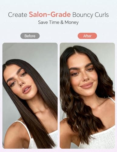 LANDOT Automatic Curling Iron 1-inch,Easy-to-Use Self Curling Wand with Auto Rotation, Anti-Tangle Technology for Beginners, Ideal Gift for Girls & Teens - Charming Pink - Thumbnail 4