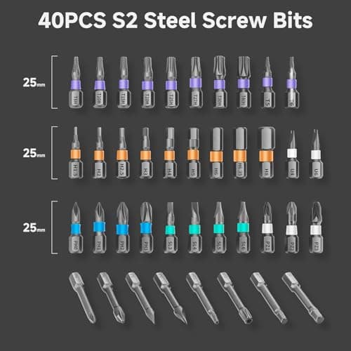 42 in 1 Magnetic Screwdriver Set, DIY Ratchet Screwdriver Set, Multi Bit Screw Drive with Storage Case, Portable Compact Repair Tool Kit for Gifts, Furniture, Computer, Bicycle - Thumbnail 6