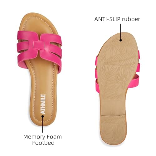 ATHMILE Sandals for Women 2026 Vacation Womens Sandals Dressy Summer Flats Sandals Women Slides for Party Wedding Beach - Thumbnail 2