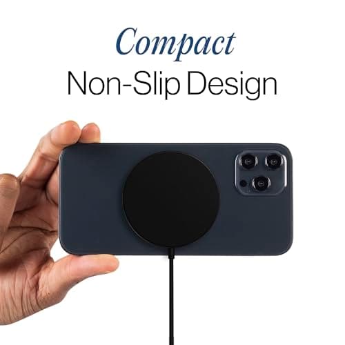 SPOTMINDERS Wireless Charger for iPhone, AirPods, Tracking Card 15W Flat Fast Charging Pad QI Compatible with Samsung, Android, Apple - Magsafe, Non-Slip Surface, Advanced Cooling - No AC Adapter - Thumbnail 6
