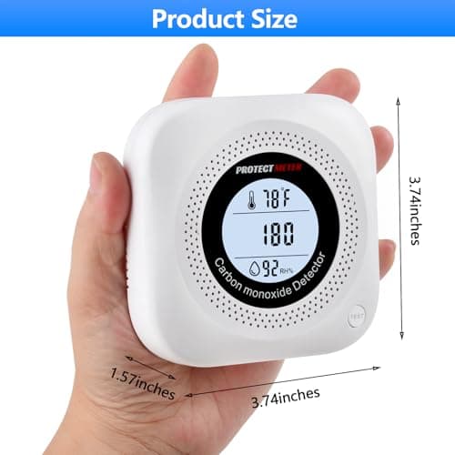 Carbon Monoxide Detector Plug in with Temperature & Humidity, 3-in-1 Portable CO Detector for Travel, Hotel, Home and RV Safety, Carbon Monoxide Alarm with Real-Time CO Monitor Display - Thumbnail 5
