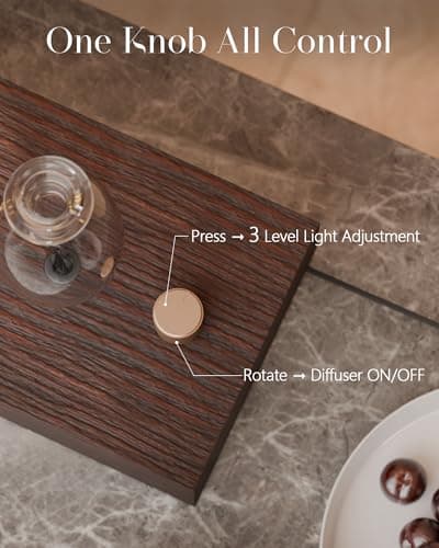Glass Essential Oil Diffuser with Natural Wood Base, Waterless Aromatherapy Diffusers with Bulb, 3 Color Light Aroma Nebulizer for Home Office Bedroom Yoga | ​A Gift of Fragrance - Thumbnail 5