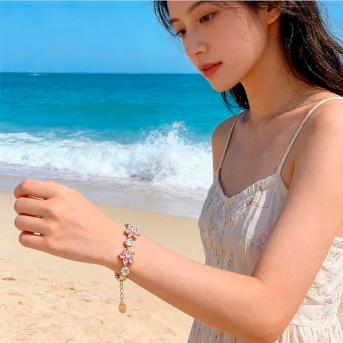 KodoBidden Plated Stainless Steel Lucky 4 Leaf Gold,Erling Silver Dainty Simple Women Charm Link Bracelet,joyas para mujer,Birthday Anniversary Christmas Jewelry Gifts,Unisex,Jewelry Gifts for Women - Thumbnail 4