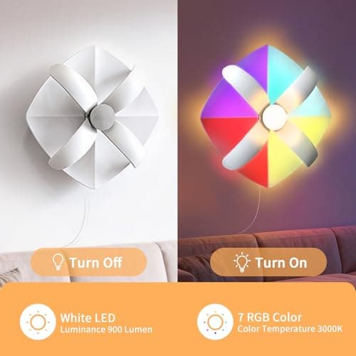 Honey Tour Dimmable Plug in Wall Sconces, Floral Mood LED Wall Light with Remote Control, 7 RGB Color Wall Light Sconces Wall Decor Gifts Mounted Lighting for Bedroom Living Room, Mother's Day - Thumbnail 4