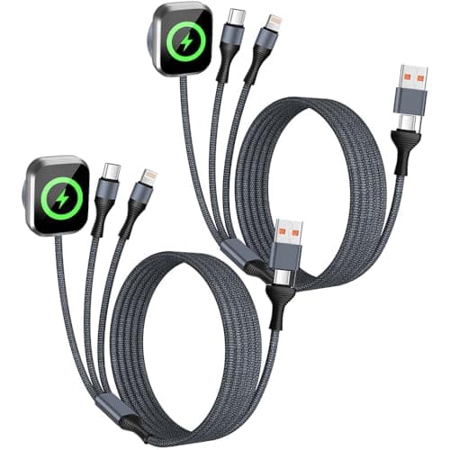 Cruise Essentials 3in2 Multi Charging Cable for iPhone Watch Charger,USB A/C to Type C/IP/iWatch charger, Charging Cords for Multiple Devices Compatible with iWatch Series&iPhone 17-12 (2Pack,5FT)