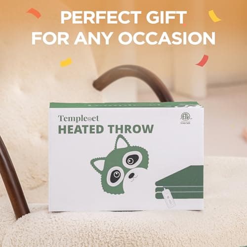 Templewet Heated Blanket Electric Throw 50" x 60" -Heated Throw Blanket with 4 Heating Levels & 3 Hours Auto Off,Machine Washable,ETL & FCC Certification(Lake Green) - Thumbnail 6