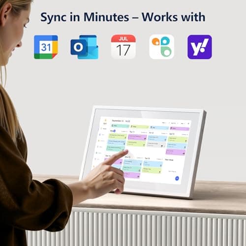 Digital Calendar, 10.1 Inch Smart Electronic Desk Calendar & Chore Chart, Touchscreen Interactive Display for Family Schedules with Meal Planner & Picture Frame & Lists - Thumbnail 2
