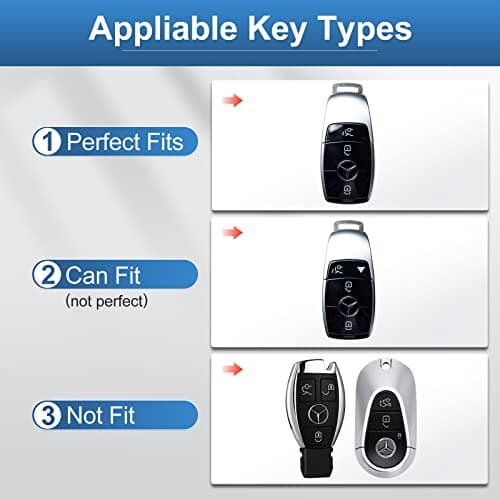RUABIBAN Mercedes Benz Key Fob Cover - Key Case Fit for 2017-2021 Models (3 buttons) - Thumbnail 2