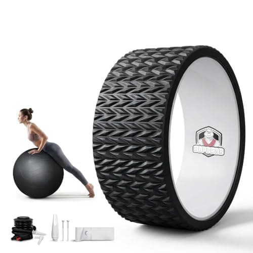 HAPBEAR Back Roller - Yoga Wheel Set with 26'' Exercise Ball – 12'' PP Spine Alignment Tool for Back Pain Relief, Core Strength & Full-Body Workout, for Home Gym & Therapy – Pump Included - Image 1