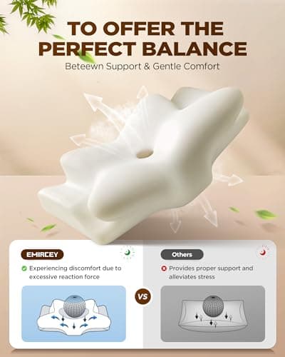 Dream Without Pain Cervical Neck Pillow for Sleeping, Ergonomic Side Sleeper Pillows for Adults, Cooling Orthopedic Pillow for Neck Relief Support, Memory Foam Pillows Back Stomach Sleepers - Thumbnail 6