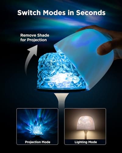 Beslike Waterproof Shower Lamp, Rechargeable Cordless Bathroom Light with Ocean Wave Projector, 16-Color Changing LED Mood Light with Touch & Remote Control for Bathtub, Spa and Bathroom Decor - Thumbnail 3