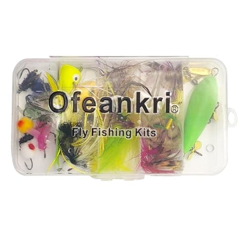 Hand Tied Fly Fishing Flies Assortment Kits, 36PCS Flies & Floating, Submersible Throwing Aid. Dry, Wet, Popper, Streamers, Wooly Buggers, Terrestrials | Trout, Bass Lure Set - Image 1