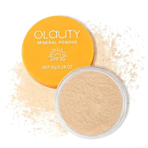 Loose Face Powder, Mineral Powder SPF 30, Setting Powder with Powder Puff, Oil Control, Buildable Coverage, Natural Matte Finish, Powder Sunscreen for Face & Scalp (Medium) - Image 1