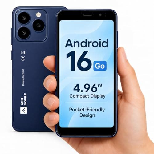 AGM Note N2 Smartphone for T-Mobile, 4.96" Backup & Travel Phone, Blue