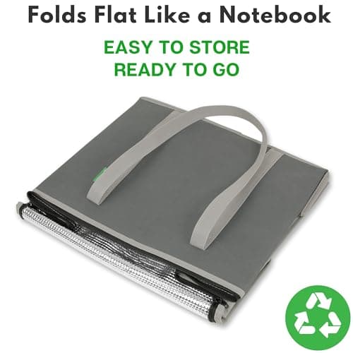 XL Insulated Reusable Grocery Bags (2-Pack) - Premium Quality Cooler Bags with Hard Bottom Insert - Stands Upright, Machine Washable, Sturdy Zipper - Insulated Bag for Warm or Cold Food Delivery Bag - Thumbnail 6