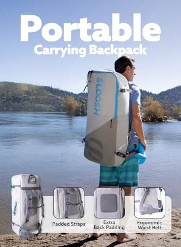 SLOOSH Inflatable Stand Up Paddle Board, 10'6" Paddle Boards with Premium Accessories, Non-Slip EVA Deck, Ultra-Light Carry Bag Pump, Ripple SUP for Youth & Adults of All Skill Levels - Thumbnail 5