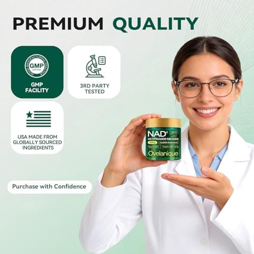 Ovelanique NAD Supplement with Nicotinamide Riboside & Resveratrol |NMNH Supplement Alternative| NAD+ Complex with Quercetin Phytosome & CoQ10 | Liposomal Delivery,120 Capsules(Packaging May Vary) - Thumbnail 5