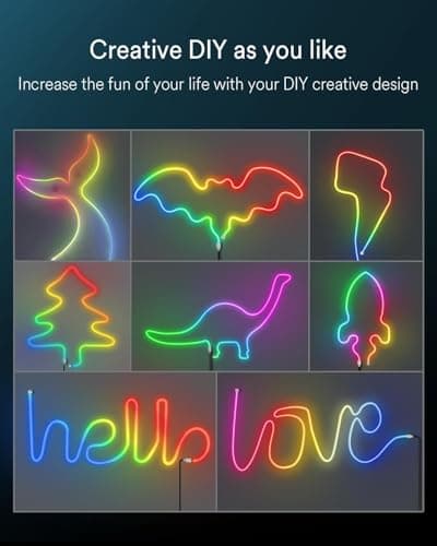 Smart Neon Rope Light, Waterproof Color Changing Flexible Silicone Led Strip Lights Compatible with Alexa Google Assistant - Thumbnail 5