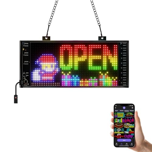 LED Open Sign with Programmable Display, Bluetooth App Control, Multiple Dynamic Effects, for Shop Windows, Cafes, Bars - Image 1