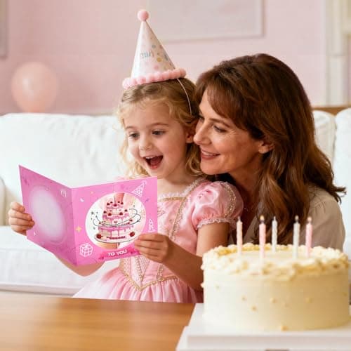 Targonixus Happy Birthday Cards for Women Girls Funny Birthday Cards Rotating Cake Card with Envelope and Sealing Sticker, Birthday Gift for Her - Thumbnail 6