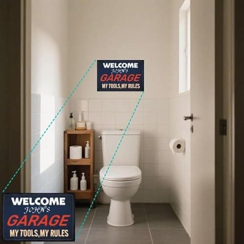 Carastora Garage Sign – Vintage Metal Wall Decor, a Gift for Dad, Husband, or Grandpa – Vintage Tool Room Decor, 8x12 inches - Thumbnail 2