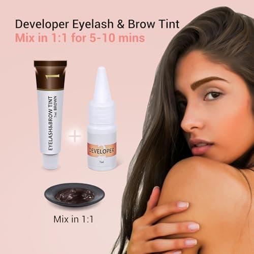 Eyebrow & Eyelash Color Kit, Professional Lash & Brow Color Kit, 7ml, Brown - Thumbnail 4