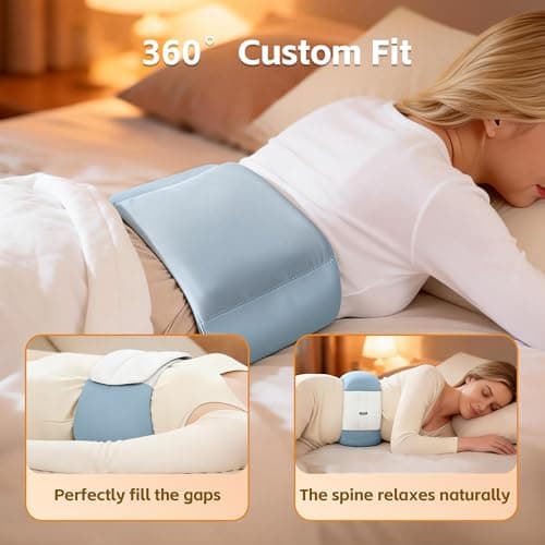 Wnfou Lumbar Support Pillow for Office Chair & Sleeping, Wrap Around Lower Back Pillow with Breathable Ice Silk Cotton, Provides Comfortable Lower Back Support for Side/Back/Stomach Sleepers - Thumbnail 3