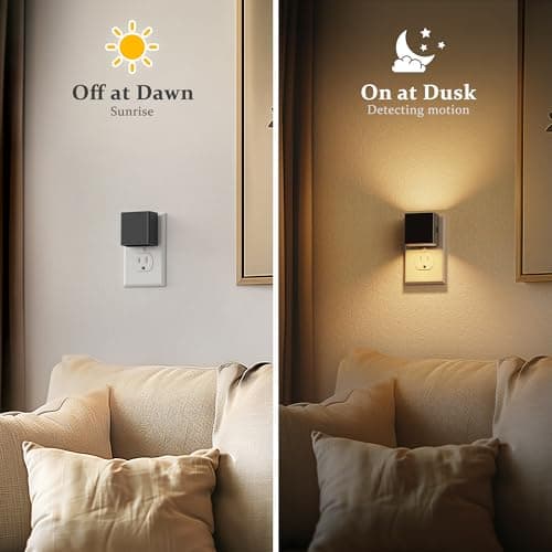 JandCase Night Light, Automatic Night Lights Plug into Wall, 2 Pack Modern Night Lights with Auto Light Sensor, 3000K Brightness Adjustable Nightlight for Kids Bathroom Hallway Kitchen Bedroom Decor - Thumbnail 3
