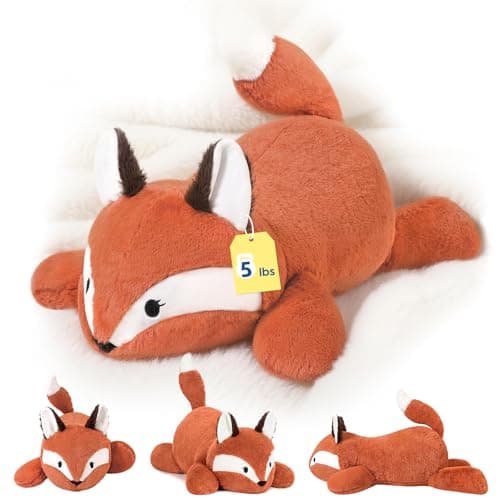 PEACH CAT 25.6 inch 5 lbs Fox Weighted Stuffed Animals Large Weighted Plush Soft Plushies Toys Body Pillow Gifts for Kids Adults - Image 1
