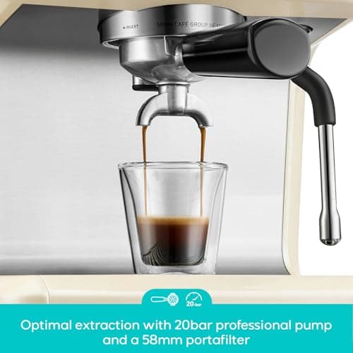 CASABREWS Ultra Espresso Machine with LCD Display, 20 Bar Espresso Maker with Powerful Milk Frother, Customizable Brewing Temperature, Barista-Level Latte and Cappuccino Machine for Home, Creamy - Thumbnail 6