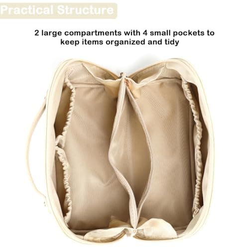 AGUA AGANKKUA FROANNTUUTIK Travel Makeup Bag,Large Capacity Cosmetic Bags for Women,Waterproof Portable Pouch Open Flat Toiletry Bag Pattern Makeup Bag - Thumbnail 5