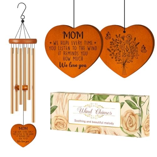 Gifts for Mom, Mom Birthday Gifts Wind Chimes 25.6", Garden Hanging Decor Gift Suitable for Moms from Daughter Son, Unique Mother Gift for Christmas, Valentines Day, Mothers Day, Patio Decoration - Image 1