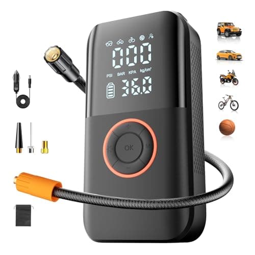 Portable Tire Inflator, 150PSI Cordless Air Compressor with 12V DC Power