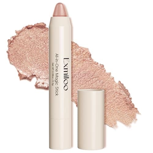 Exmiloo Multi-Use Cream Highlighter Stick, Soft Champagne Face Glow Stick, Buildable & Blendable Highlighter for Cheeks and Nose, Vegan & Cruelty-Free, Coconut Milk - Image 1