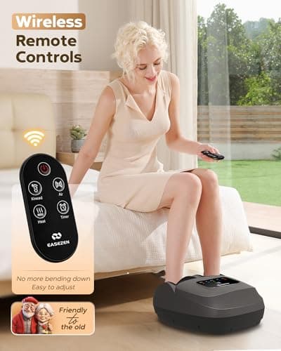 EaseZen Shiatsu Foot Massager with Heat & Remote, 2026 Upgraded Deep Kneading Foot Massager for Plantar Fasciitis, Neuropathy & Tired Feet, Fits Up to Size 14, Gifts for Women - Thumbnail 3