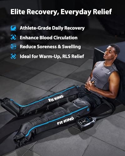 FIT KING Upgraded Leg Massager Recovery Boots, Professional Air Compression Recovery System for Circulation & Athlete-Level Fast Recovery, Cordless Rechargeable Compression Boots (Medium) - Thumbnail 3