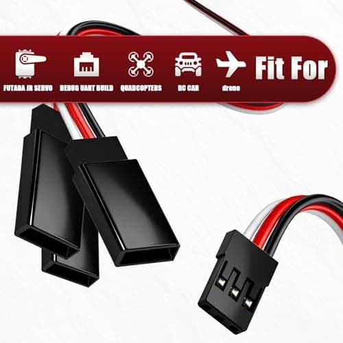 9PCS Universal RC Y Harness Connector 3 Pin Plug Splitters Servo Extension - 15cm Mixed Styles Male to Female Servo Extension Cord Wire Cable Compatible with Jst Jr Futaba Rc Car or Airplanes - Thumbnail 4