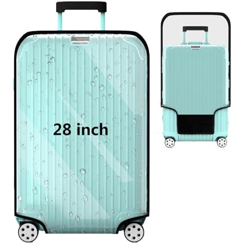 YHOUSE Suitcase Covers For Luggage, 28 Inch Clear PVC Luggage Covers Protector Full Thicken Transparent Waterproof Suitcase Sleeve With Large Velcro for 28" Wheeled Suitcases - Image 1