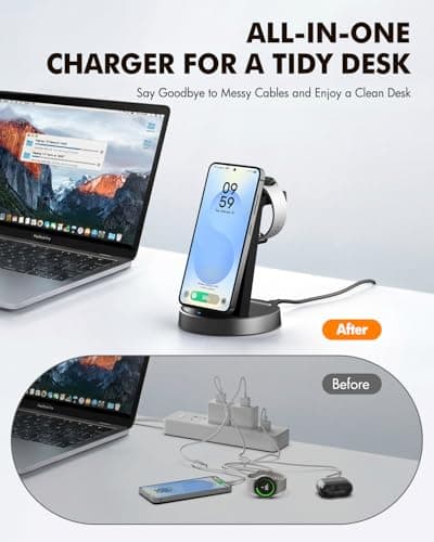 Wireless Charger for Samsung, 3-in-1 Android Charging Station - Thumbnail 6