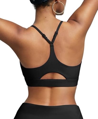 BRXL Sports Bras for Women Adjustable Straps Sports Bra Y Back Low Impact Sport Bras Padded Black Sport Bra Black XXL - Image 1