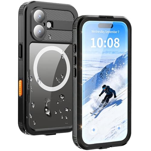 HECLETSO for iPhone 17 Case - Compatible with MagSafe - IP68 Waterproof & Dustproof, 10FT Military-Grade Drop Proof - Built-in Screen Protector & Full-Body Rugged Cover, 6.9 Inch - Black - Image 1