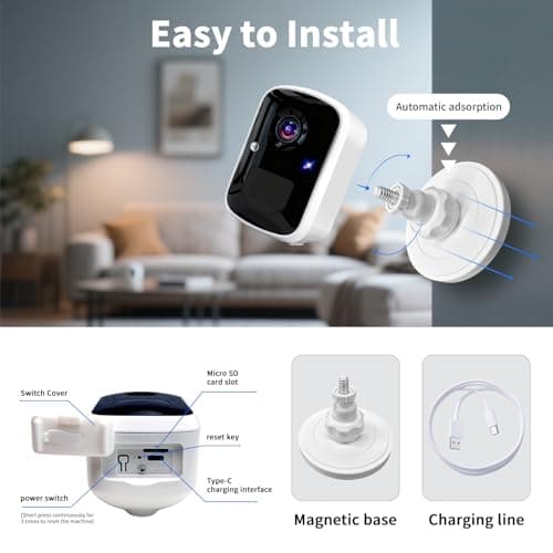 Goalake Wireless Security Camera for Home, 3MP Battery Powered Outdoor/Indoor WiFi Camera with AI Motion Detection, 2-Way Talk, Spotlight Siren, IP65, Cloud/Up to 256G SD Storage(Pre-Inserted SD Card) - Thumbnail 6