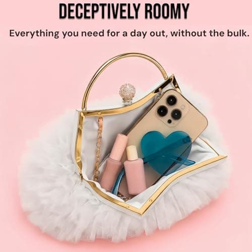 2026 Elegant Lace Floral Clutch for Women Formal Evening Bag Cute Purse Flower Wedding Handbag(White) - Thumbnail 5