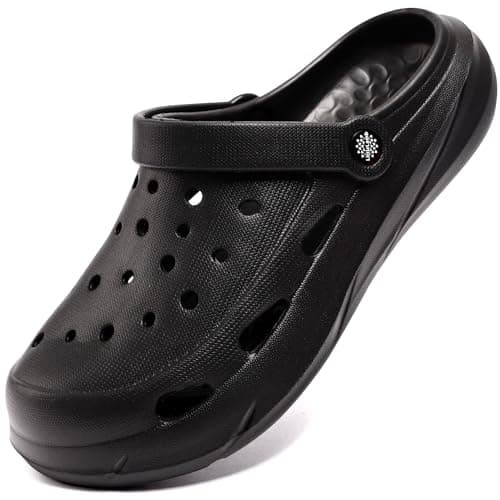 JOYFULTYKES Kids Boys Girls Classic Camo Beach Clogs | Lightweight Water Sandals - Quick-Dry Non-Slip Light and Durable （Little Kid/Big Kid） Size 2 Little Kid Black - Image 1